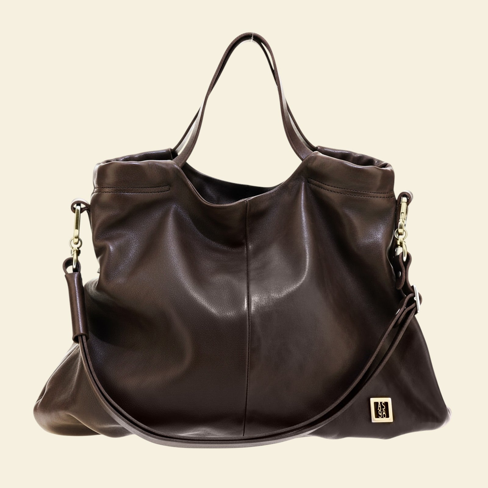 A.S.98 Pamel soft leather tote bag with shoulder strap