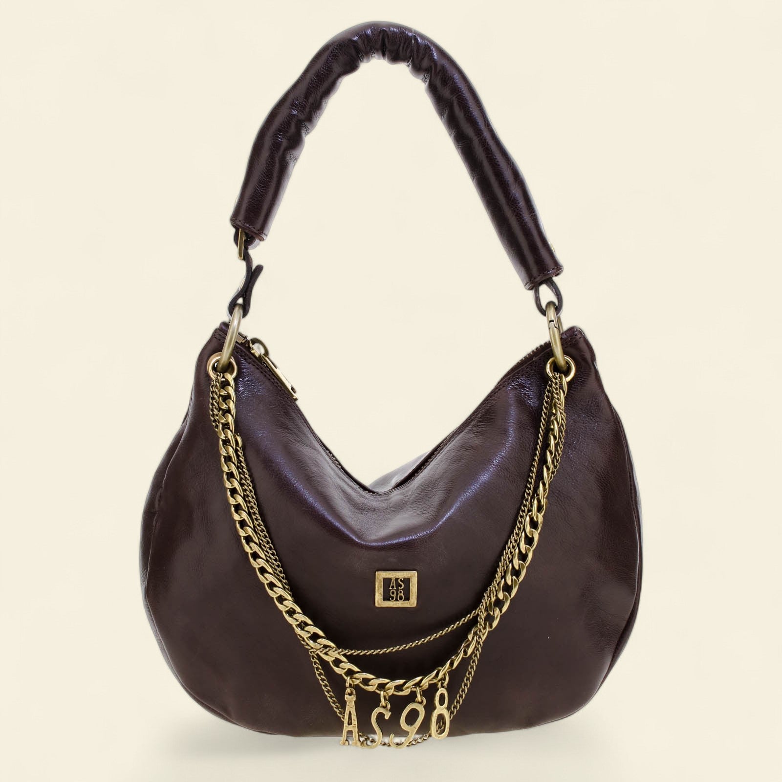 A.S.98 Jones leather shoulder bag with chain detailing Winter 26