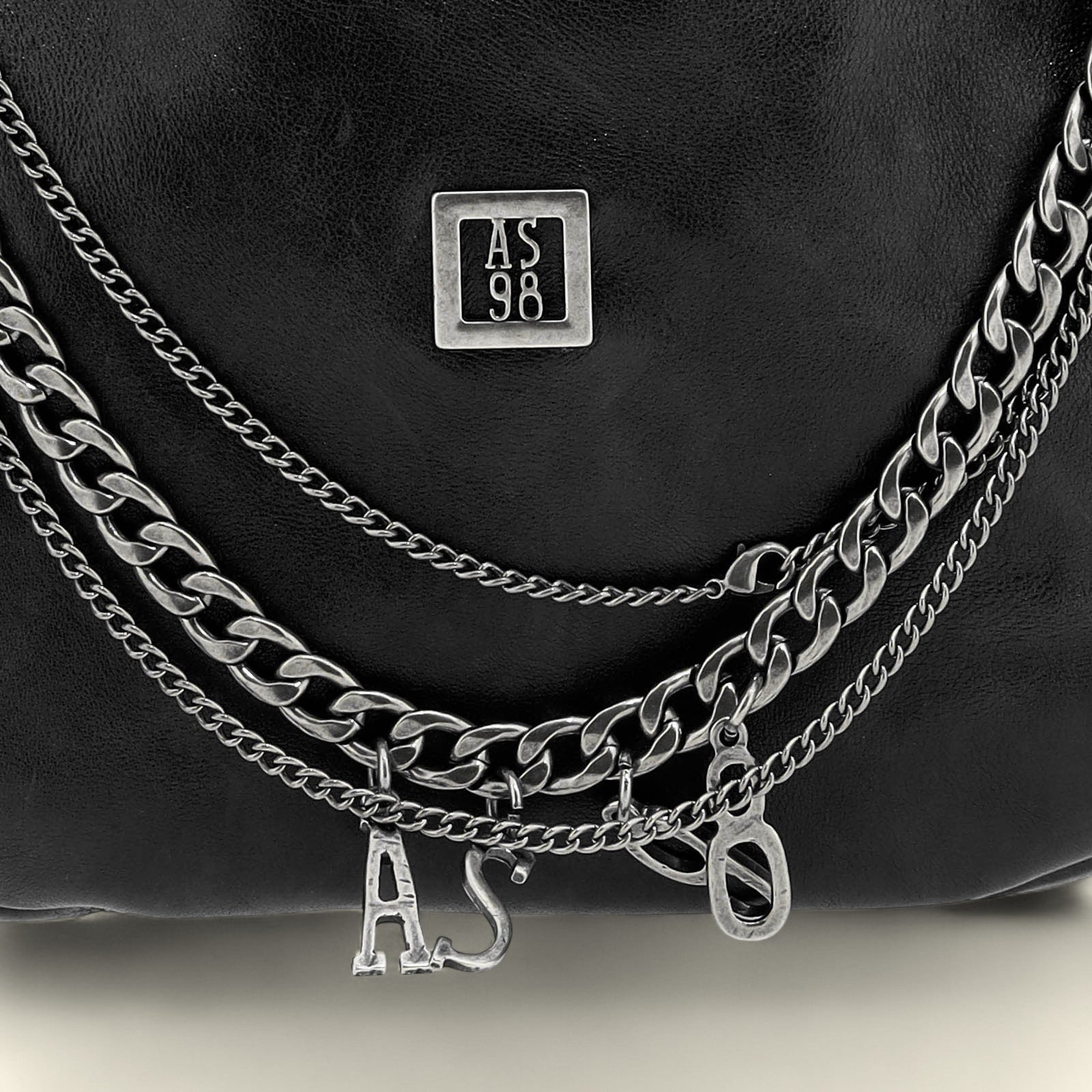 A.S.98 Jones leather shoulder bag with chain detailing Winter 26