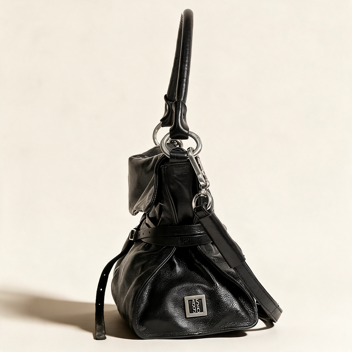 A.S.98 ELLEN Black handbag, view 3