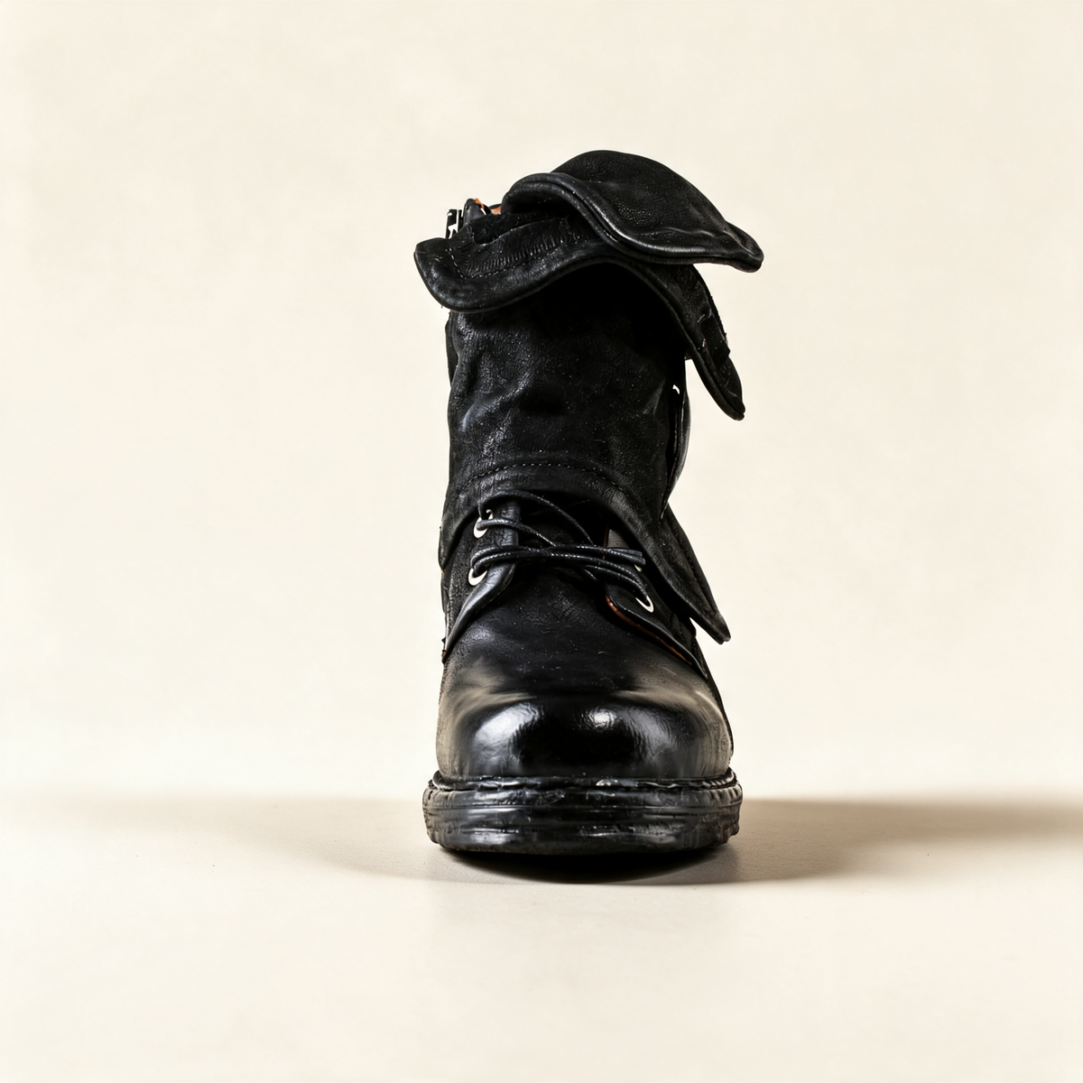 A.S.98 SIMON Black ankle boots, front view