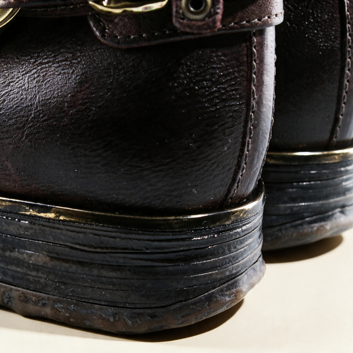 A.S.98 SIMON Chocolate ankle boots, heel detail
