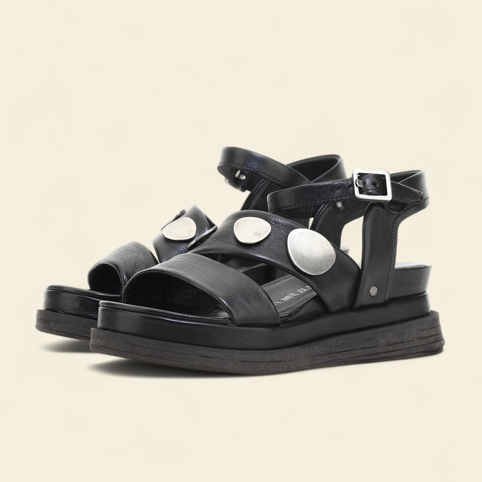 Lance A.S.98 Black Summer 25 Leather Sandal