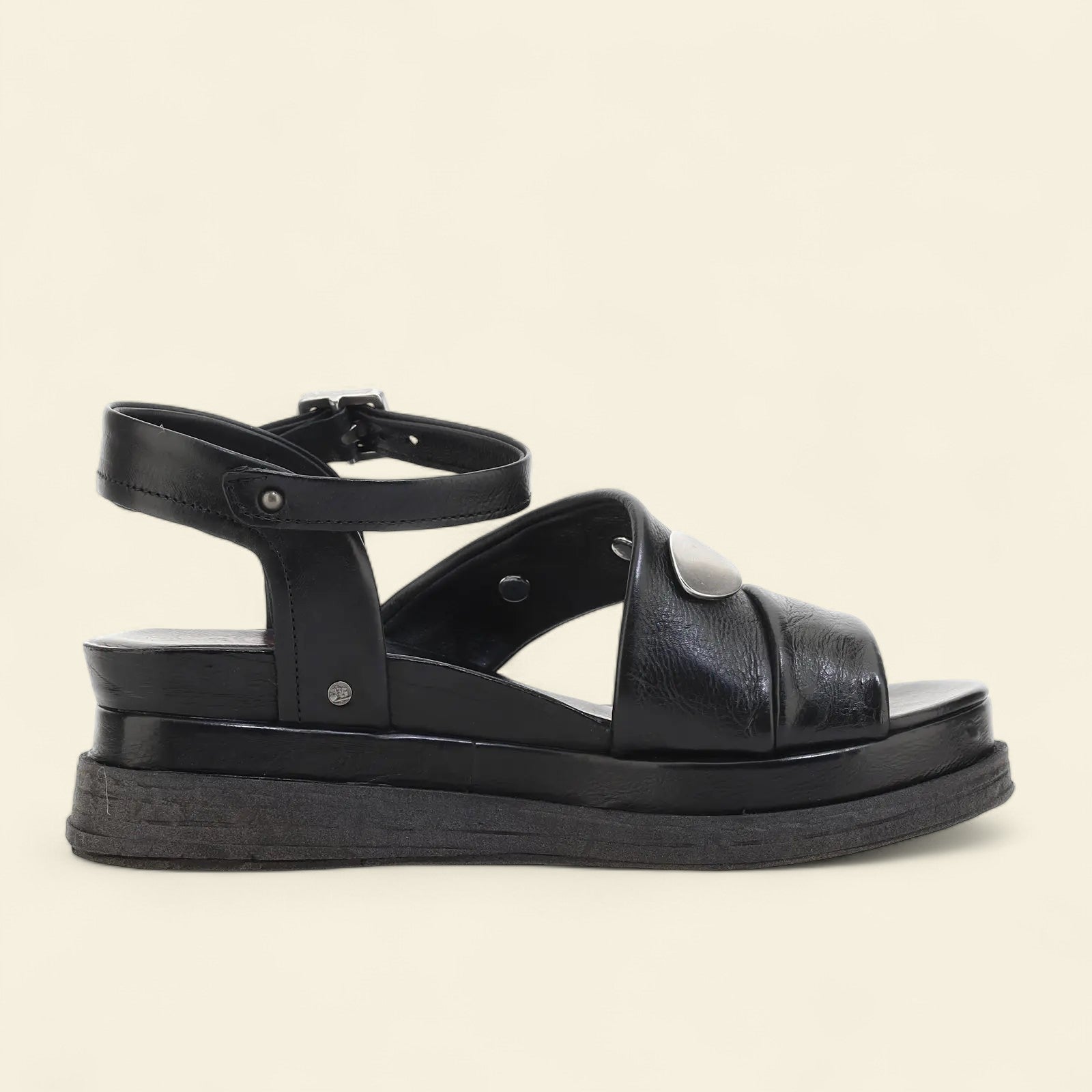 Lance A.S.98 Black Summer 25 Leather Sandal
