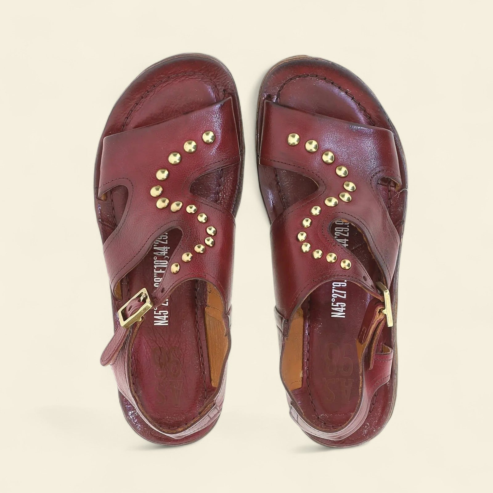 Rhomy A.S.98 Burgundy Summer 25 Leather Sandal