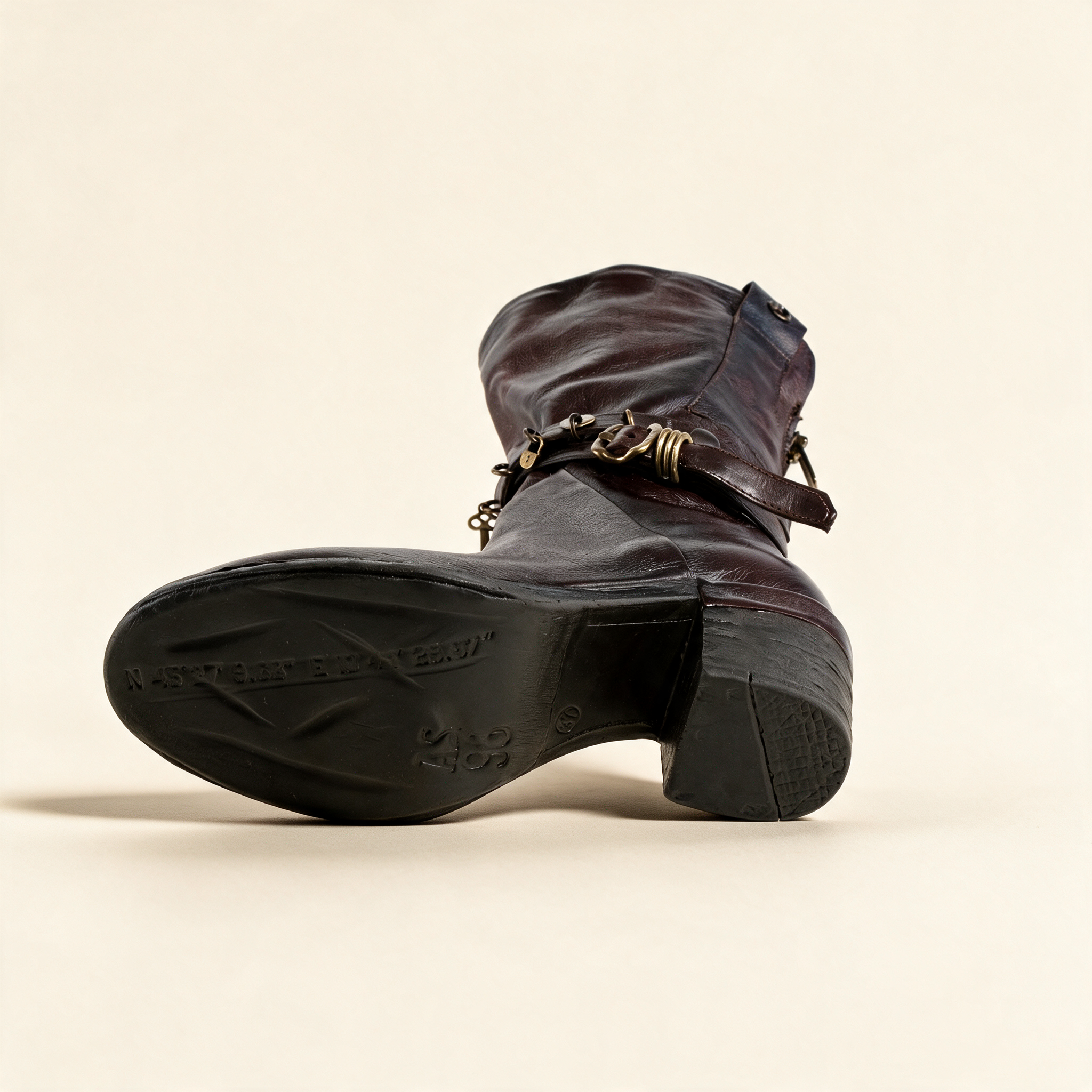 A.S.98 RAVEN Ebony mid-calf boots, rear view