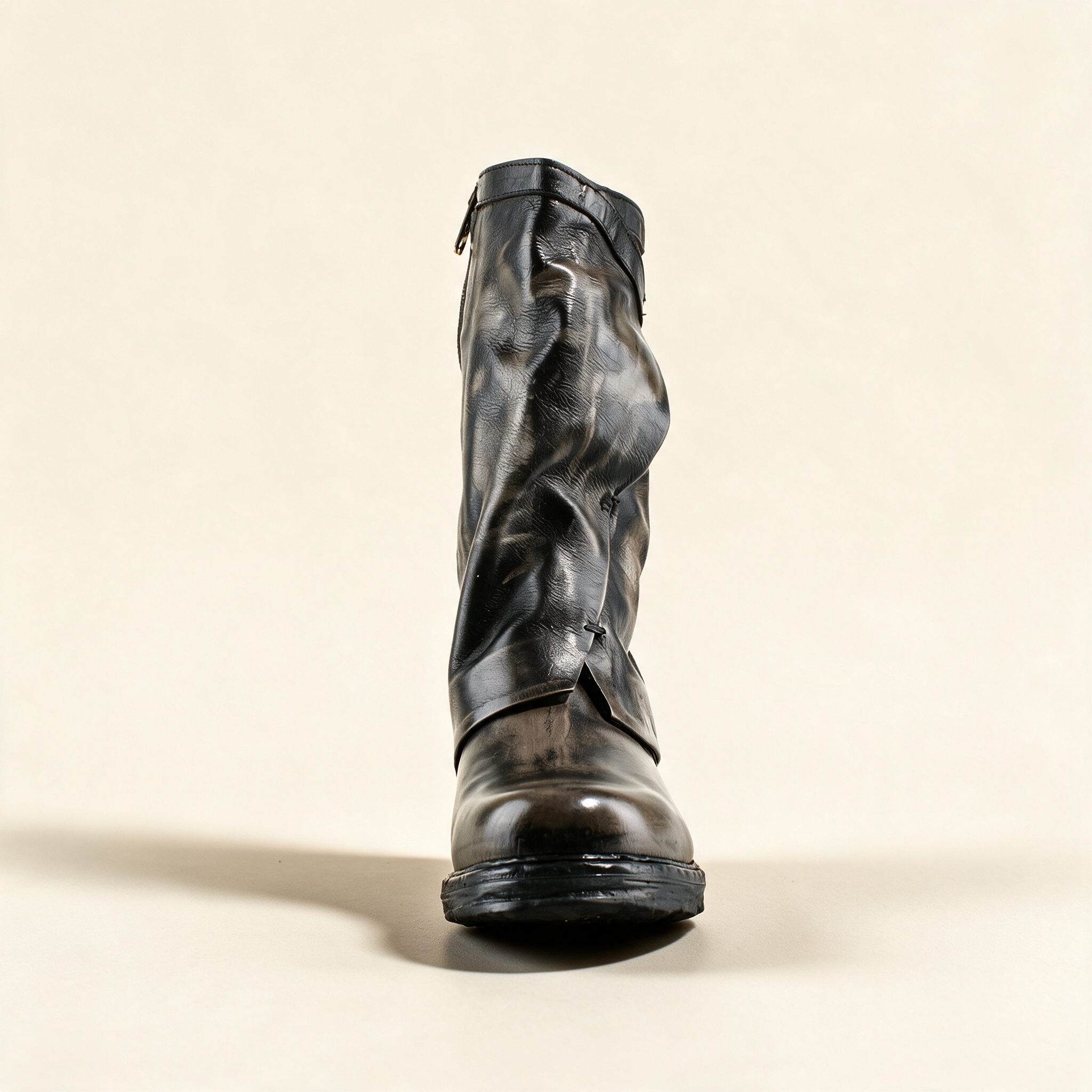 A.S.98 VESPER Charcoal mid-calf boots, rear view