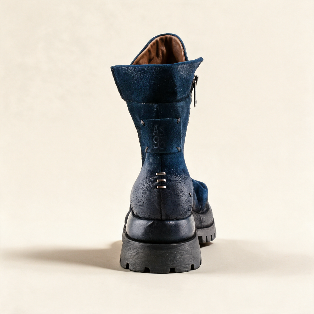 A.S.98 DEIRDRE Blue ankle boots, rear view