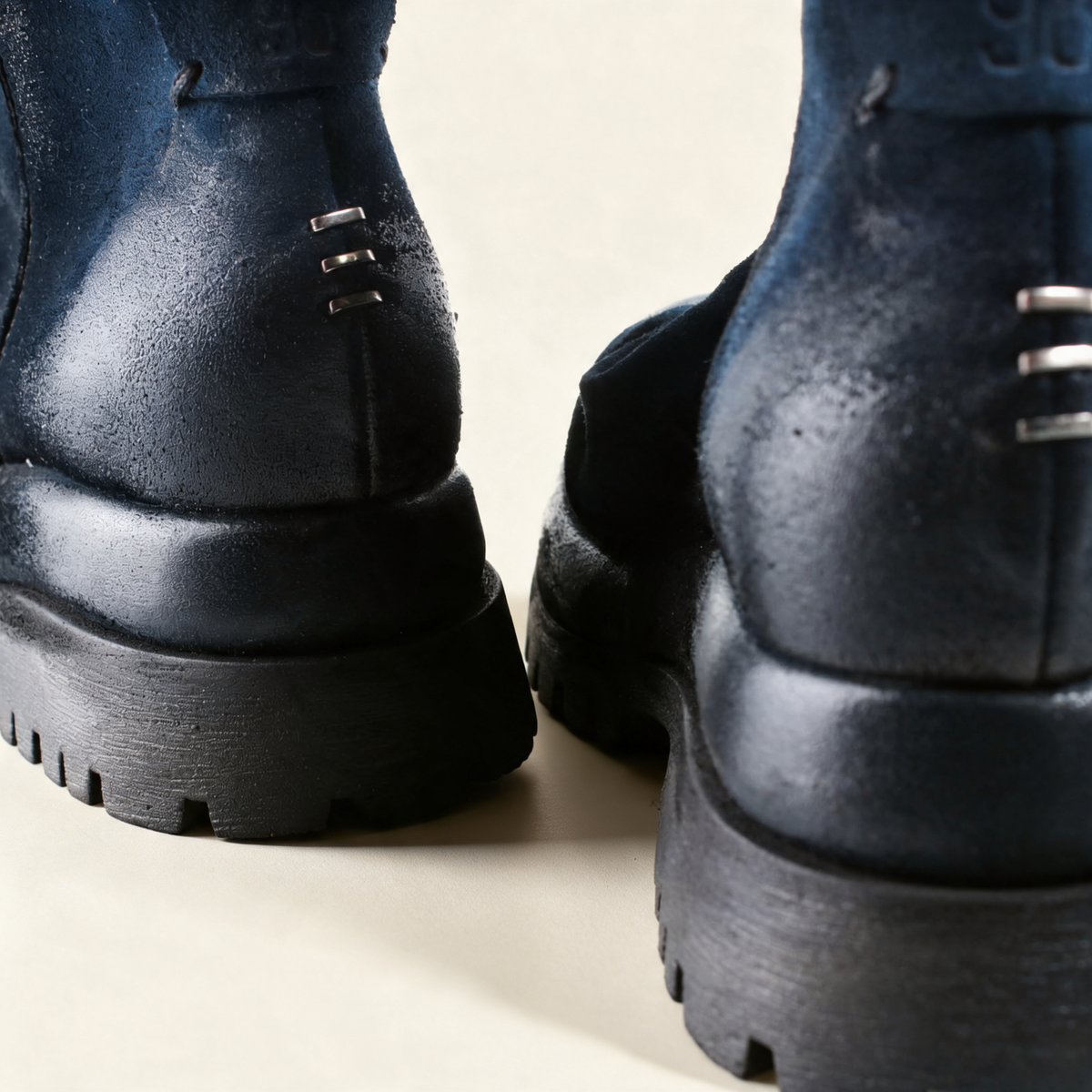 A.S.98 DEIRDRE Blue ankle boots, heel detail