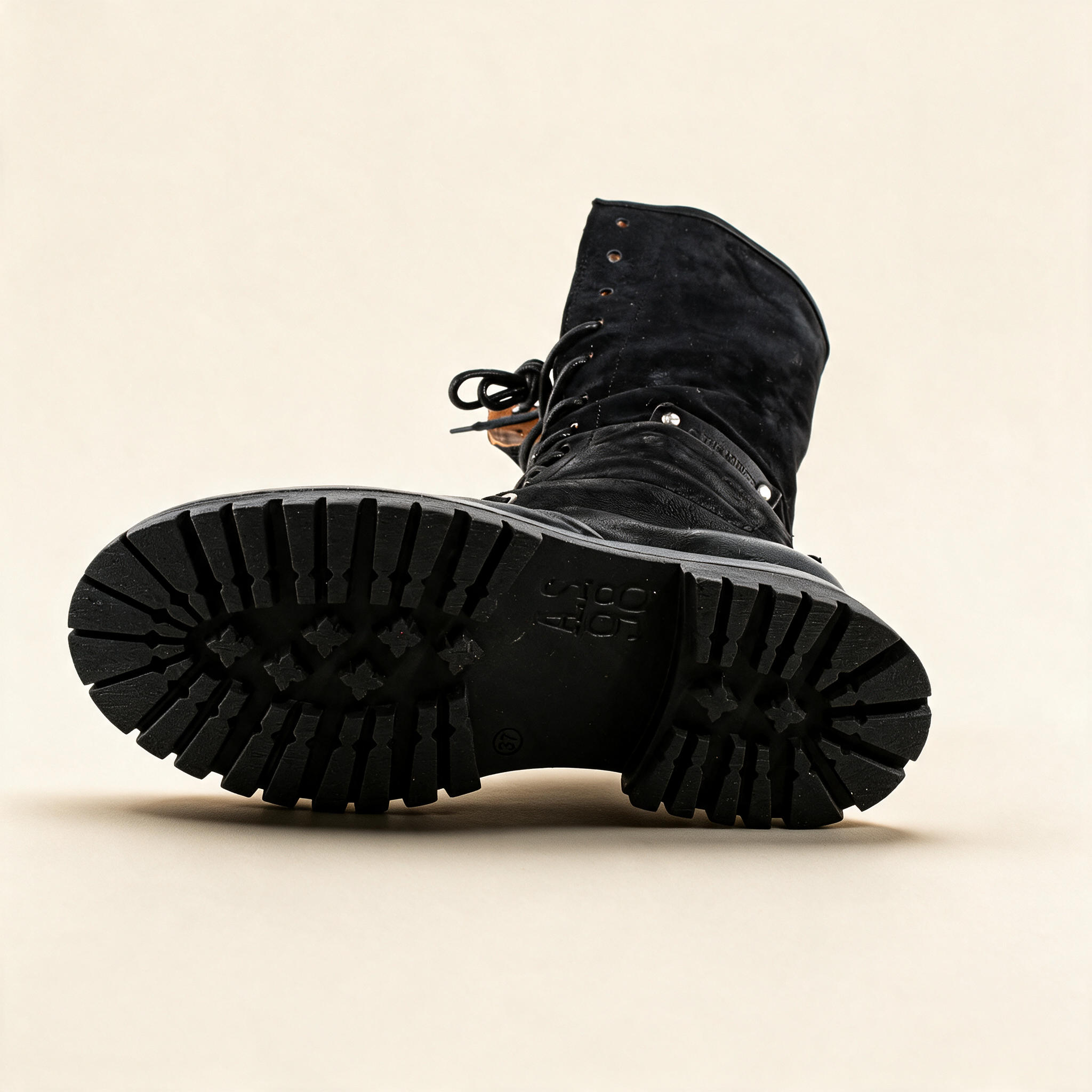 A.S.98 ARDEN Black tall boots, outsole view