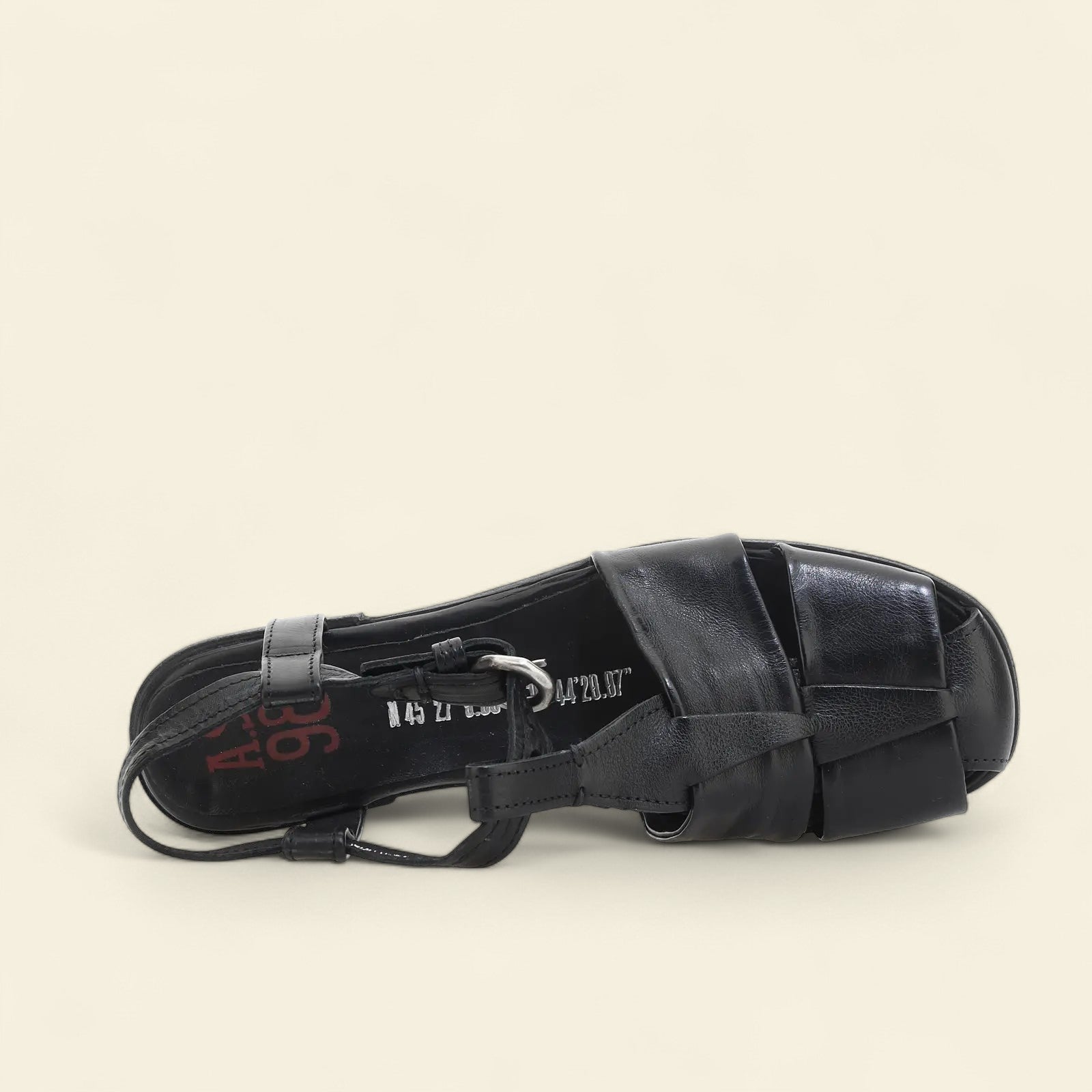 Zania A.S.98 Black Leather Sandal Summer 25