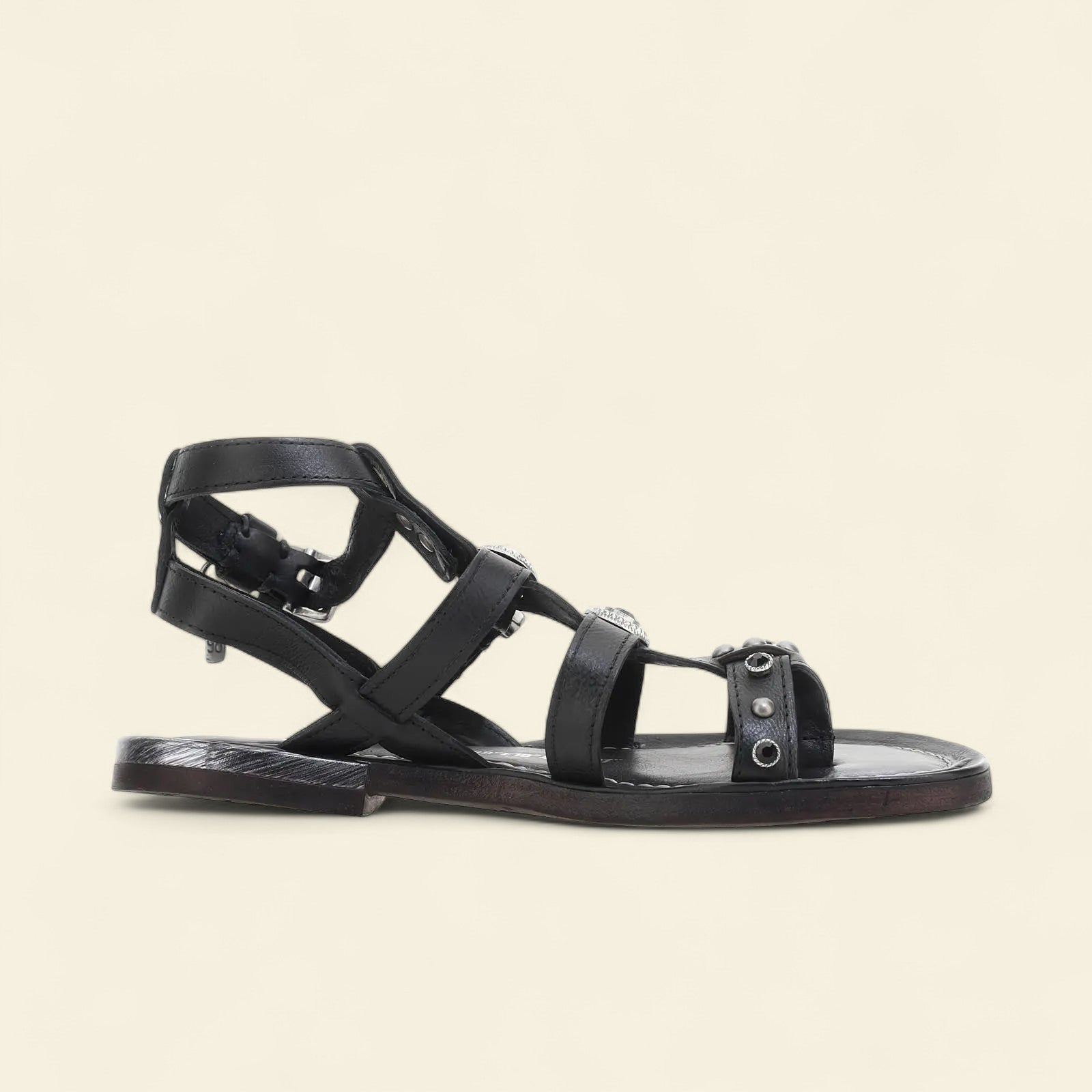 Grant A.S.98 Black Summer 25 Leather Sandal