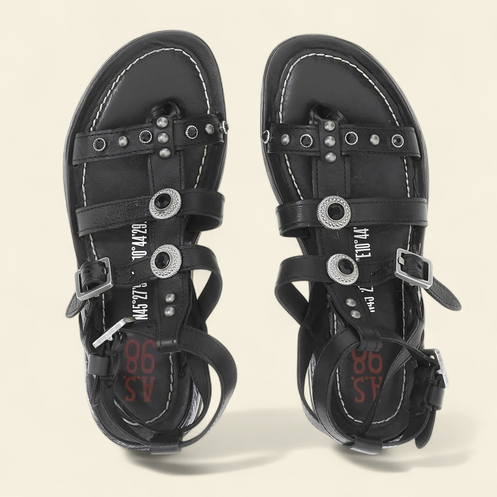 Grant A.S.98 Black Summer 25 Leather Sandal