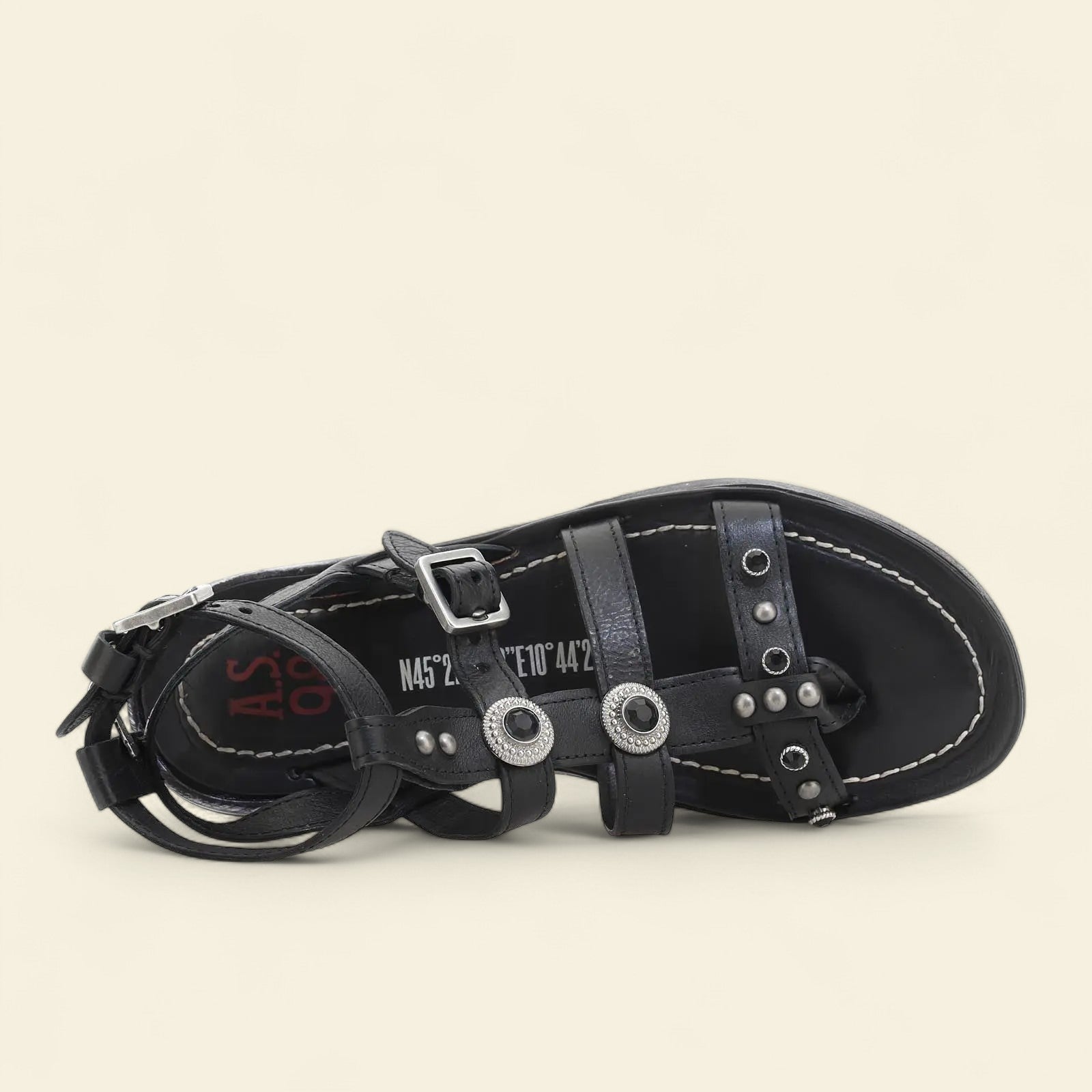 Grant A.S.98 Black Summer 25 Leather Sandal