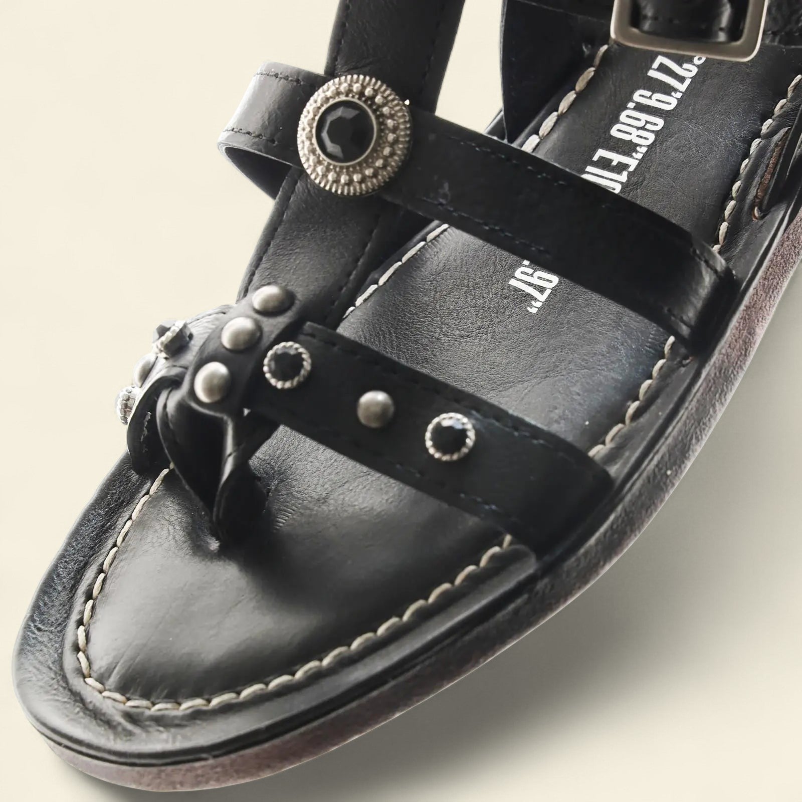 Grant A.S.98 Black Summer 25 Leather Sandal