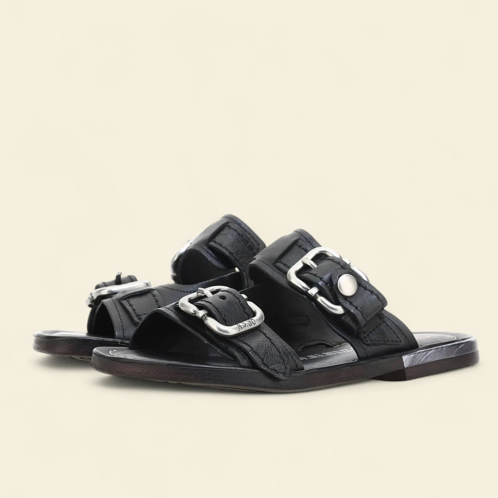 Gavin A.S.98 Black Summer 25 Leather Sandal