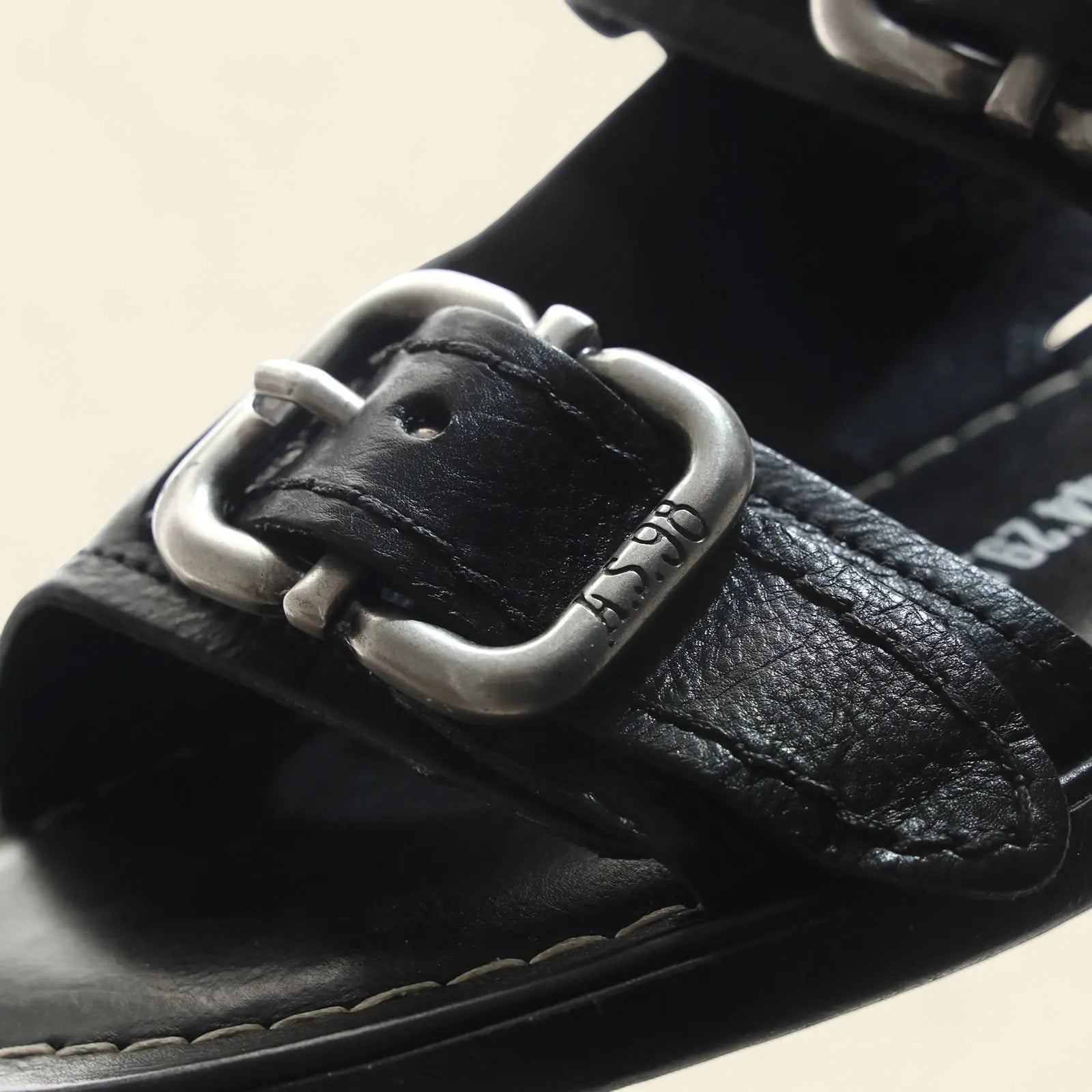 Gavin A.S.98 Black Summer 25 Leather Sandal
