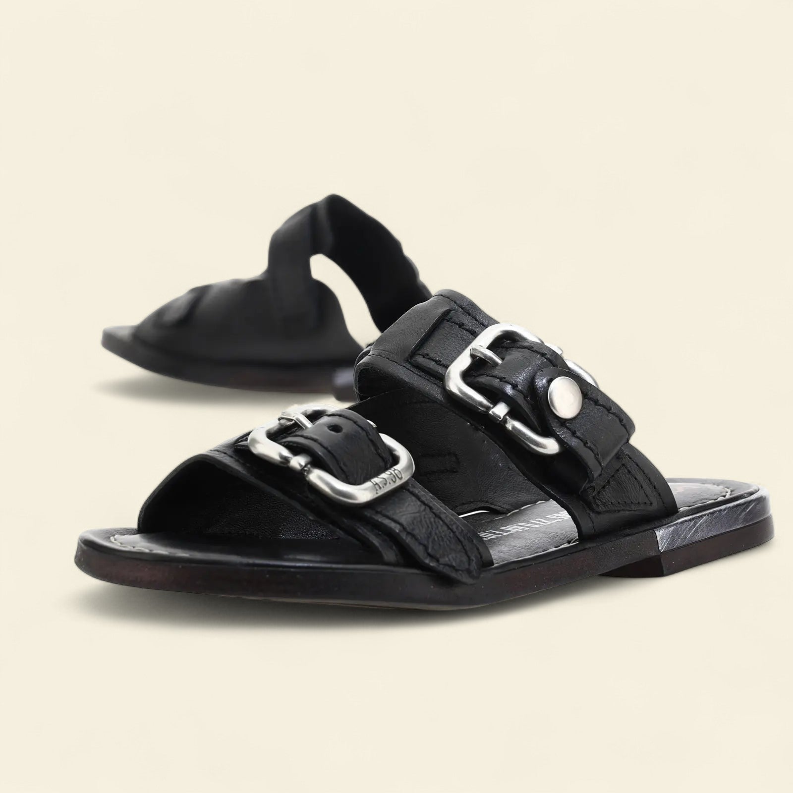 Gavin A.S.98 Black Summer 25 Leather Sandal