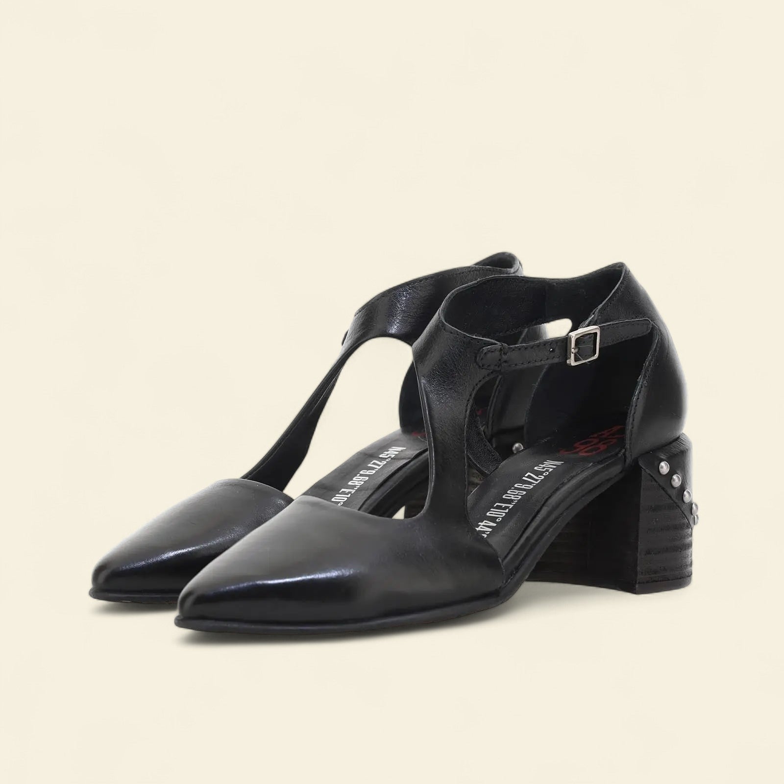 Vincent A.S.98 Black Summer 25 Leather Healed Sandal