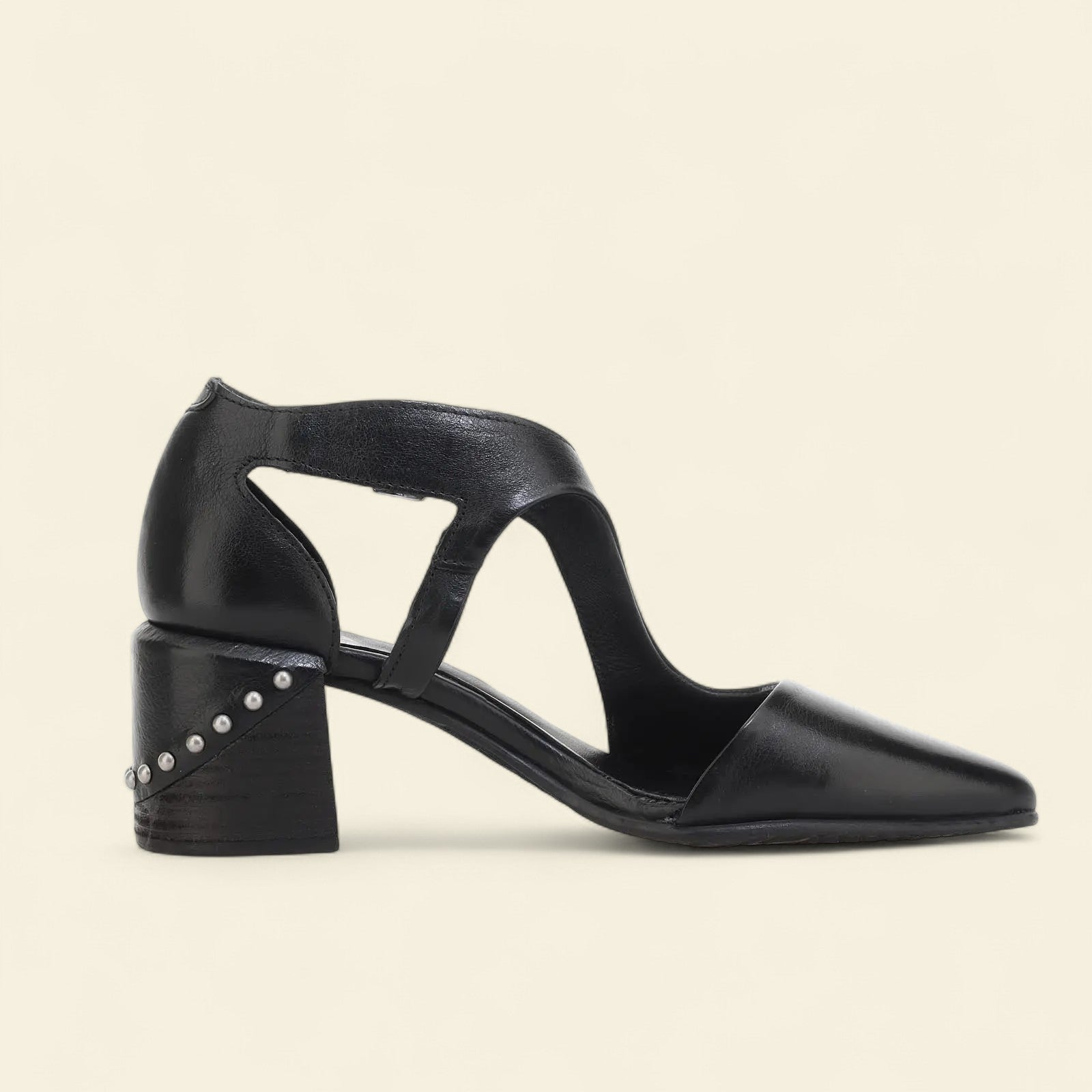 Vincent A.S.98 Black Summer 25 Leather Healed Sandal