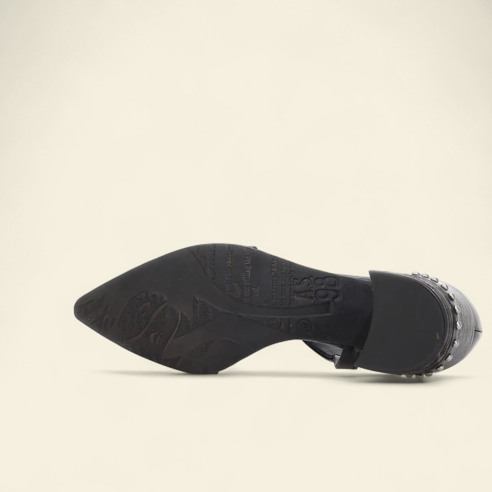 Vincent A.S.98 Black Summer 25 Leather Healed Sandal