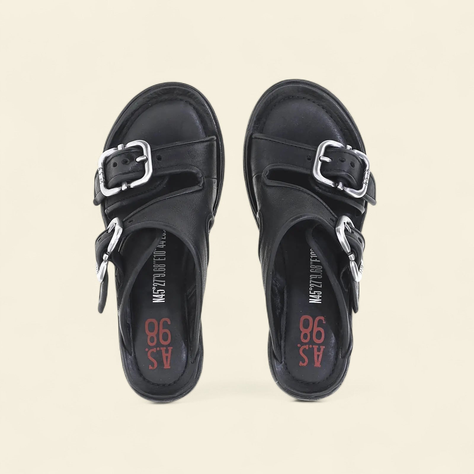 Bentley A.S.98 Black Summer 25 Leather Sandal