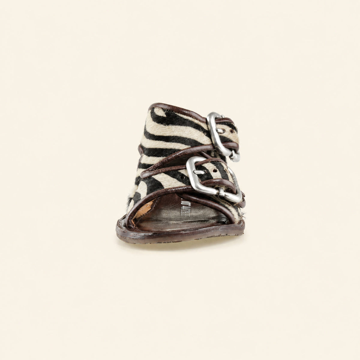 A.S.98 ZEBRANO Safari Zebra Italian leather heeled sandal, rear view