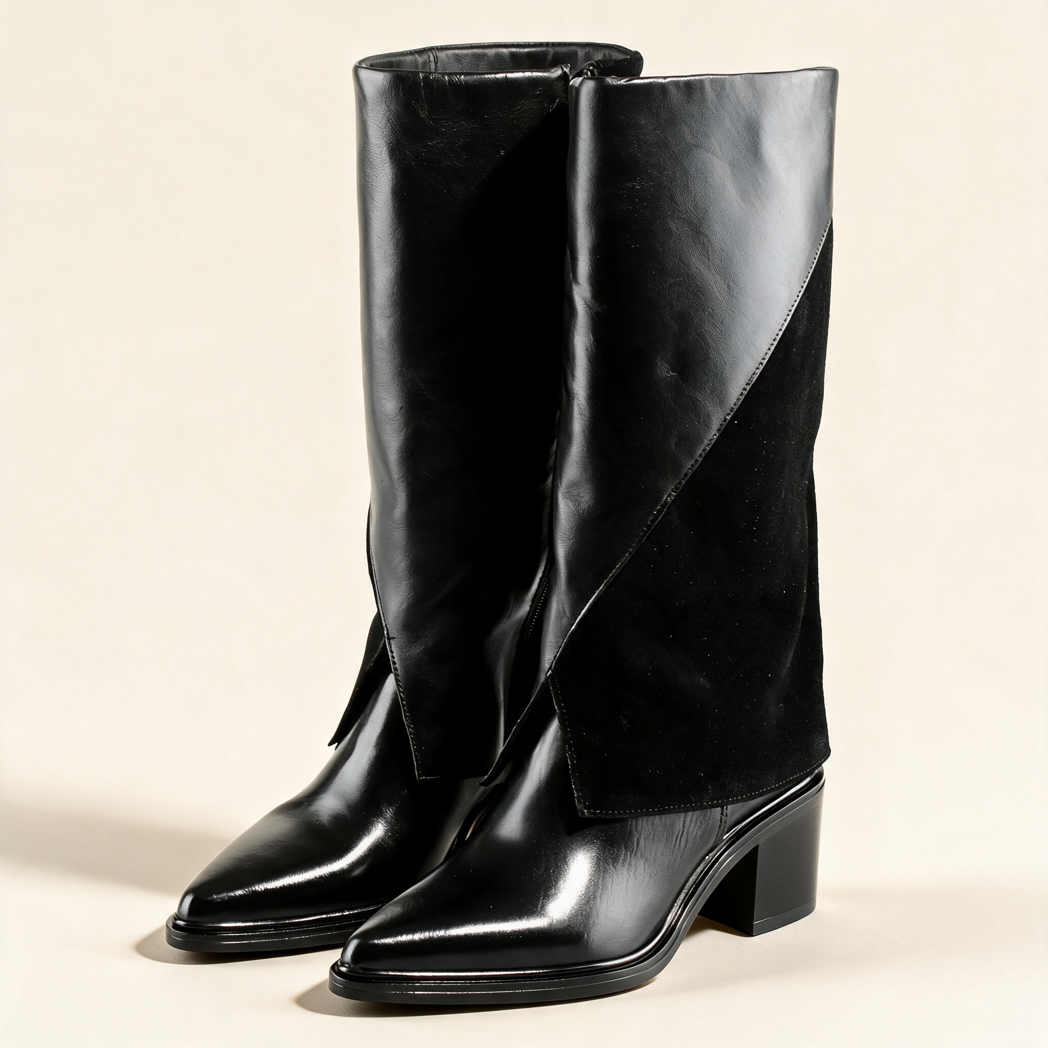 MJUS SIENA Black knee-high boots, pair three-quarter view