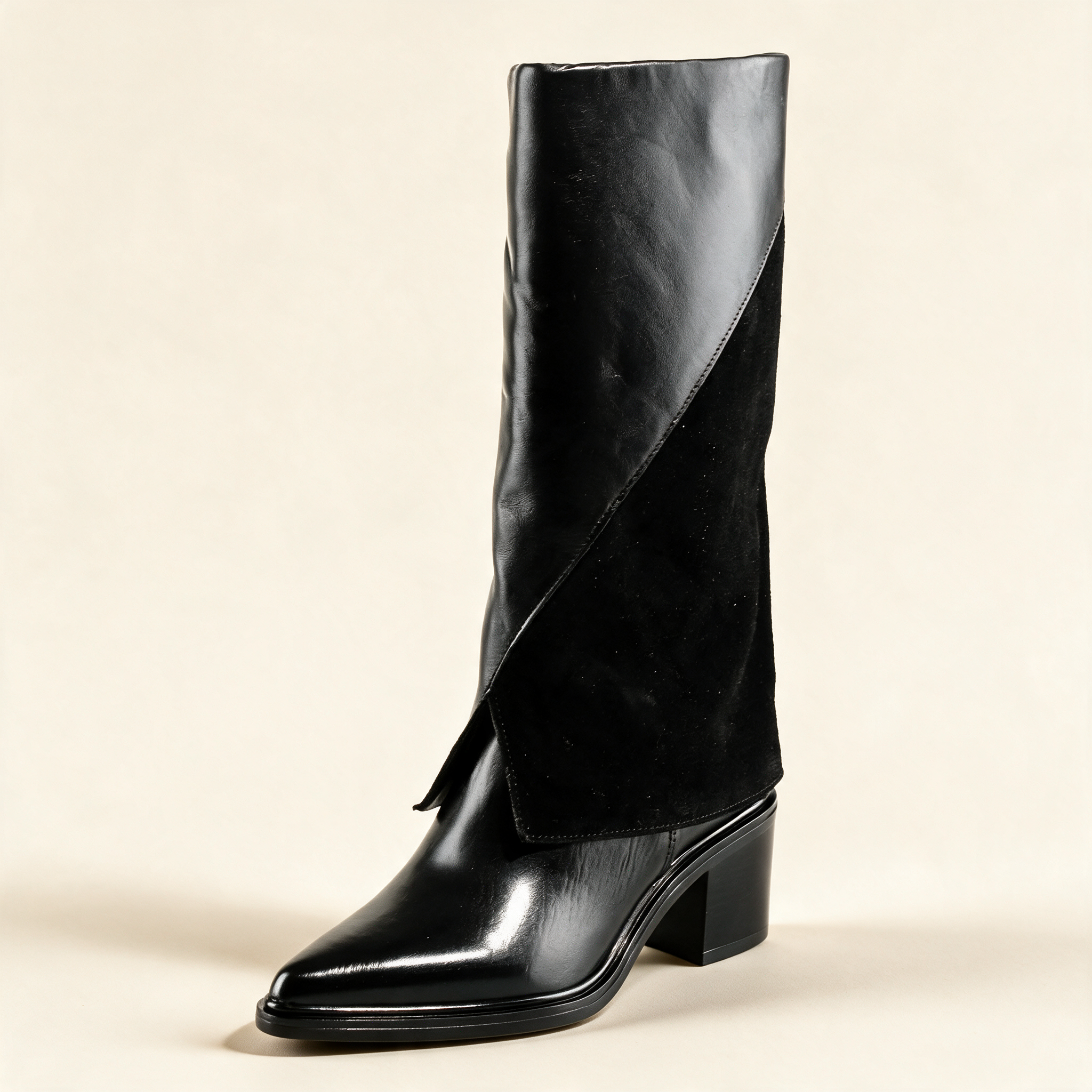 MJUS SIENA Black knee-high boots, single three-quarter view