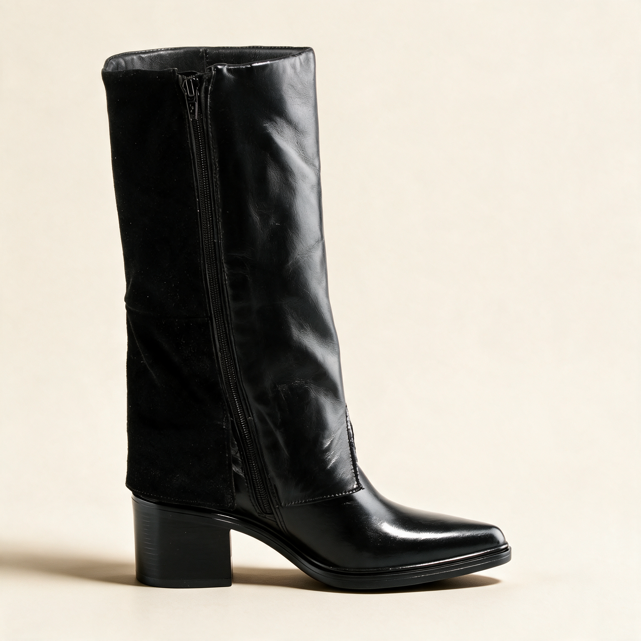 MJUS SIENA Black knee-high boots, front view