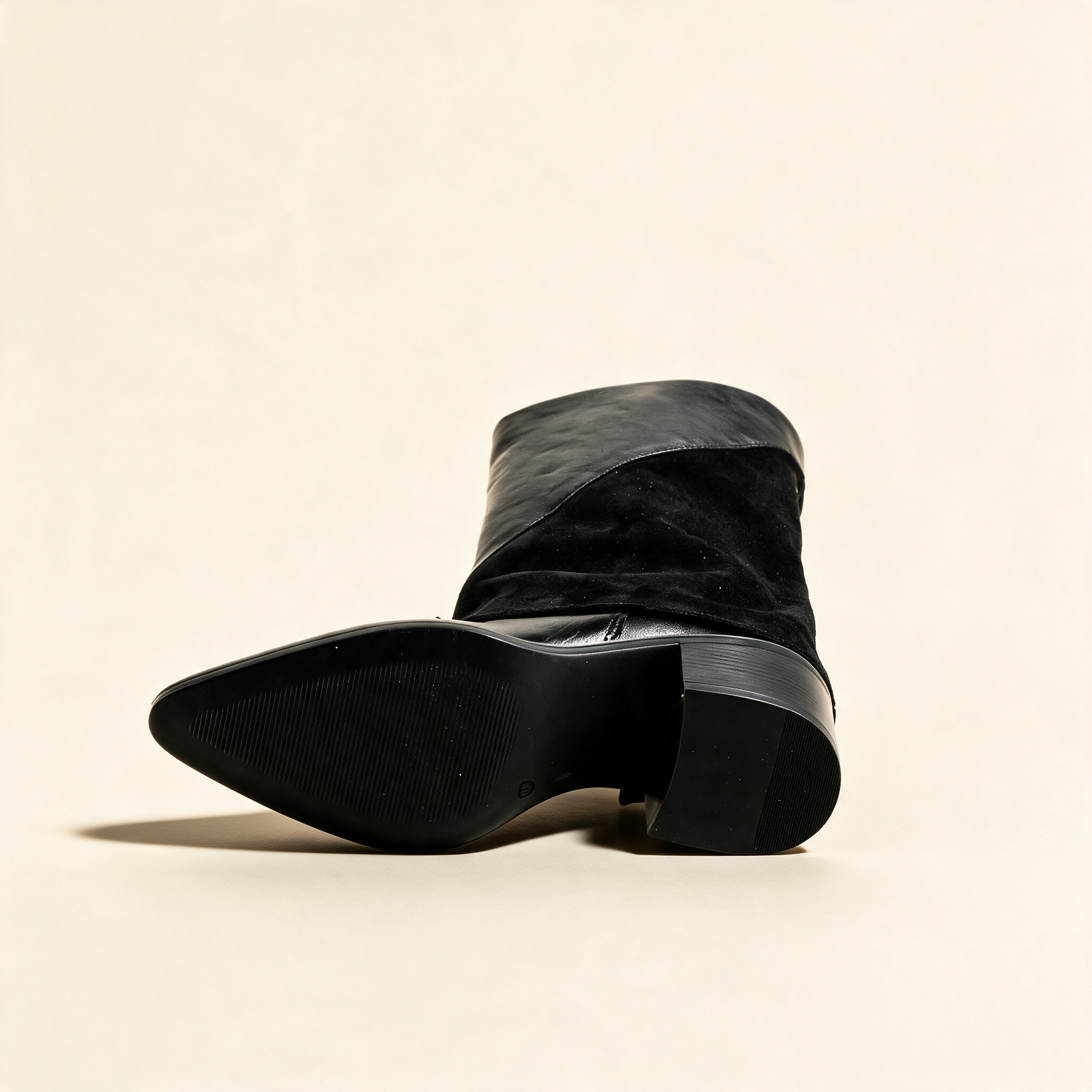 MJUS SIENA Black knee-high boots, outsole view