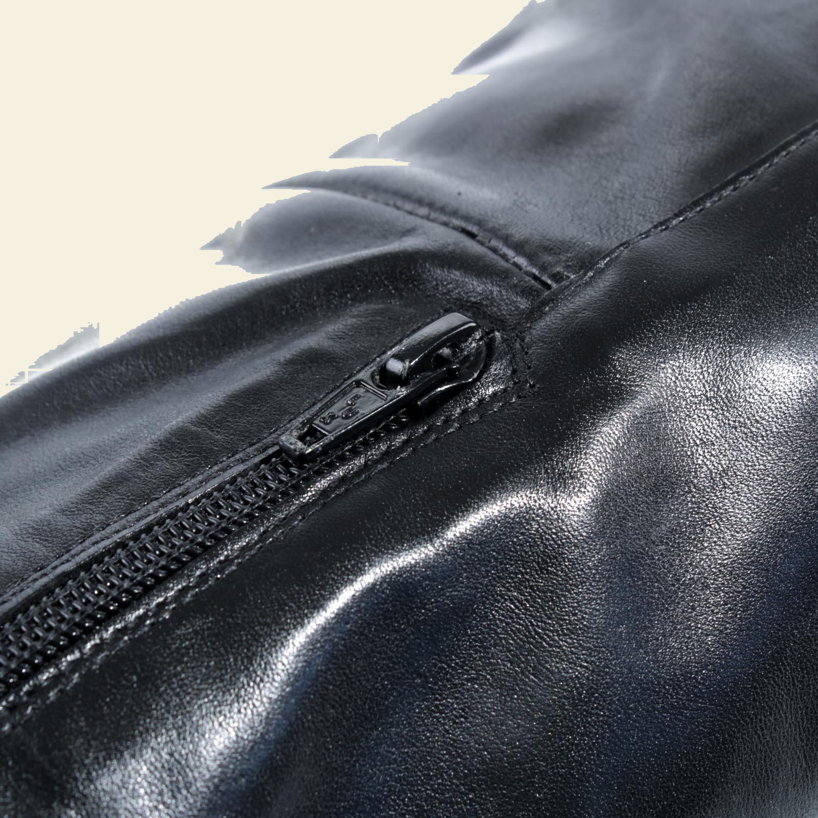 MJUS SORA Black knee-high boots, heel and sole detail