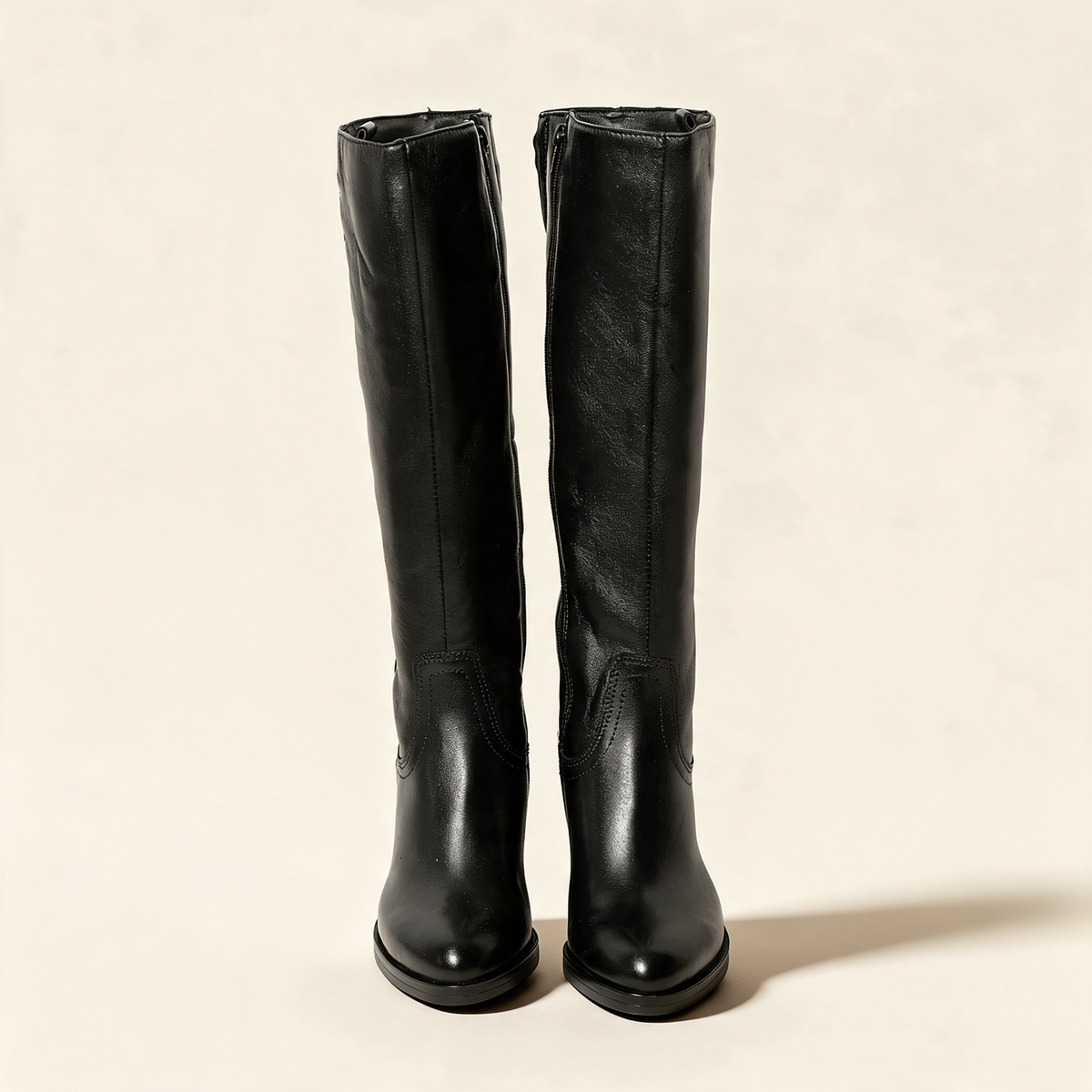 MJUS ELARA Black knee-high boots, front view