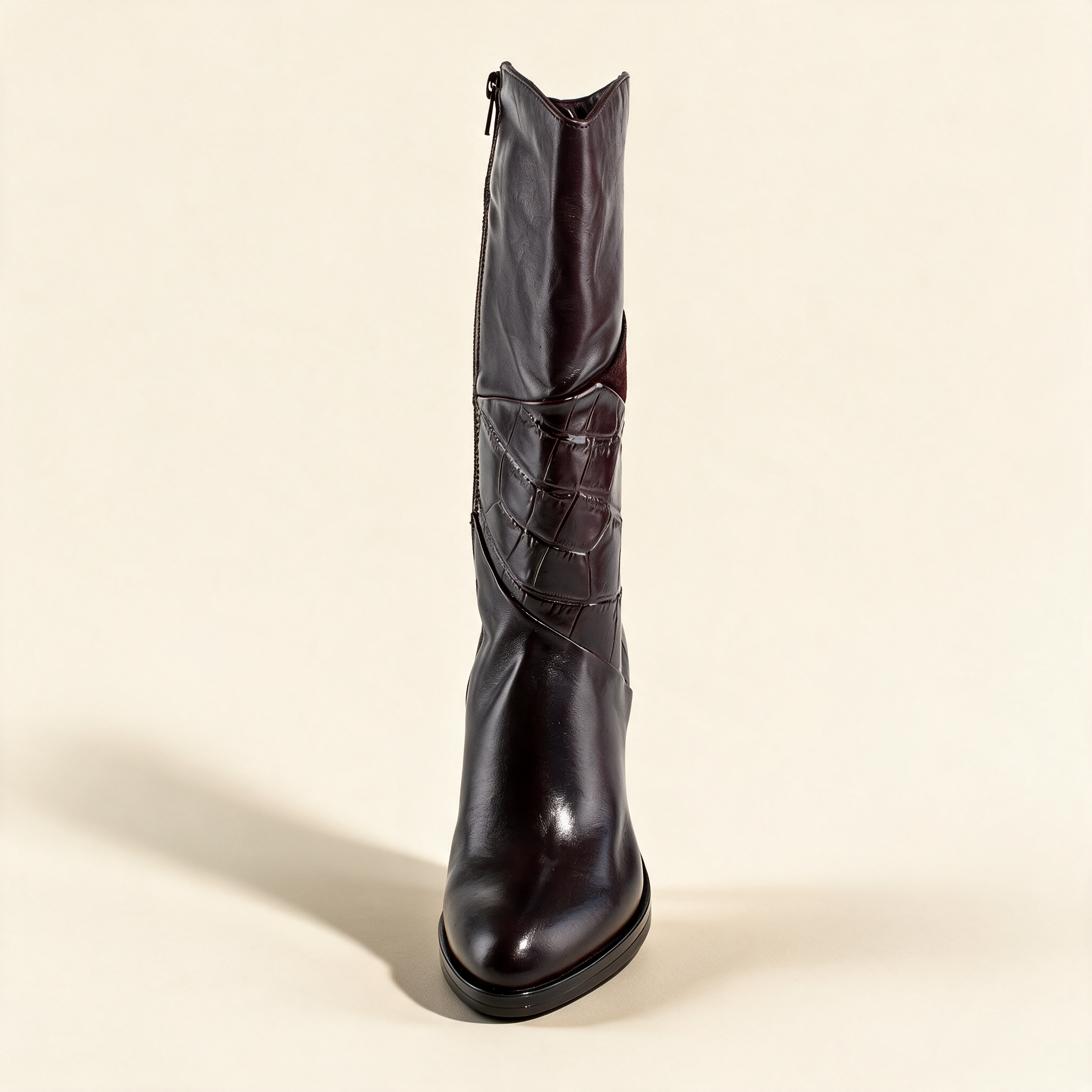 MJUS MARA Burgundy tall boots, rear view