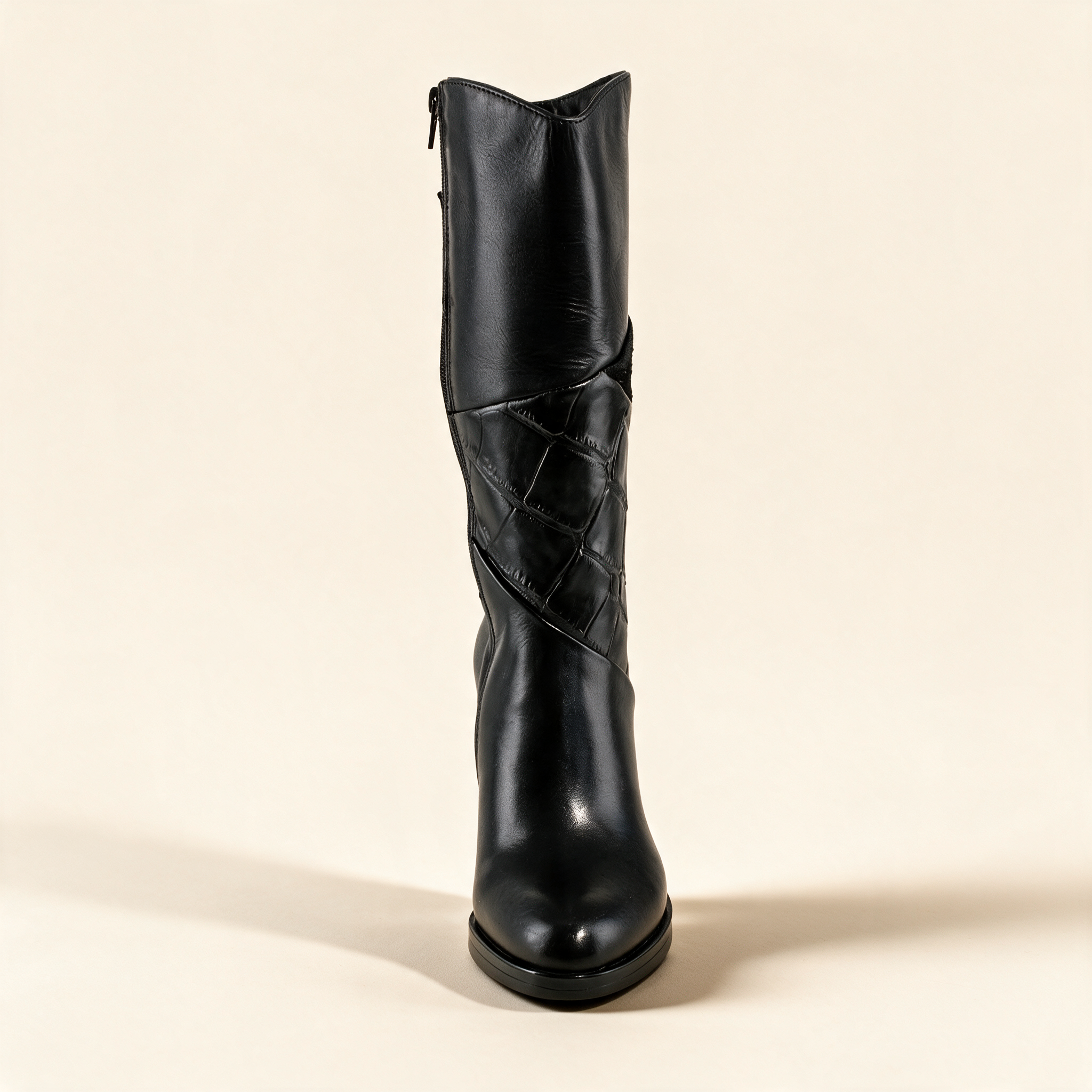 MJUS MARA Black tall boots, rear view