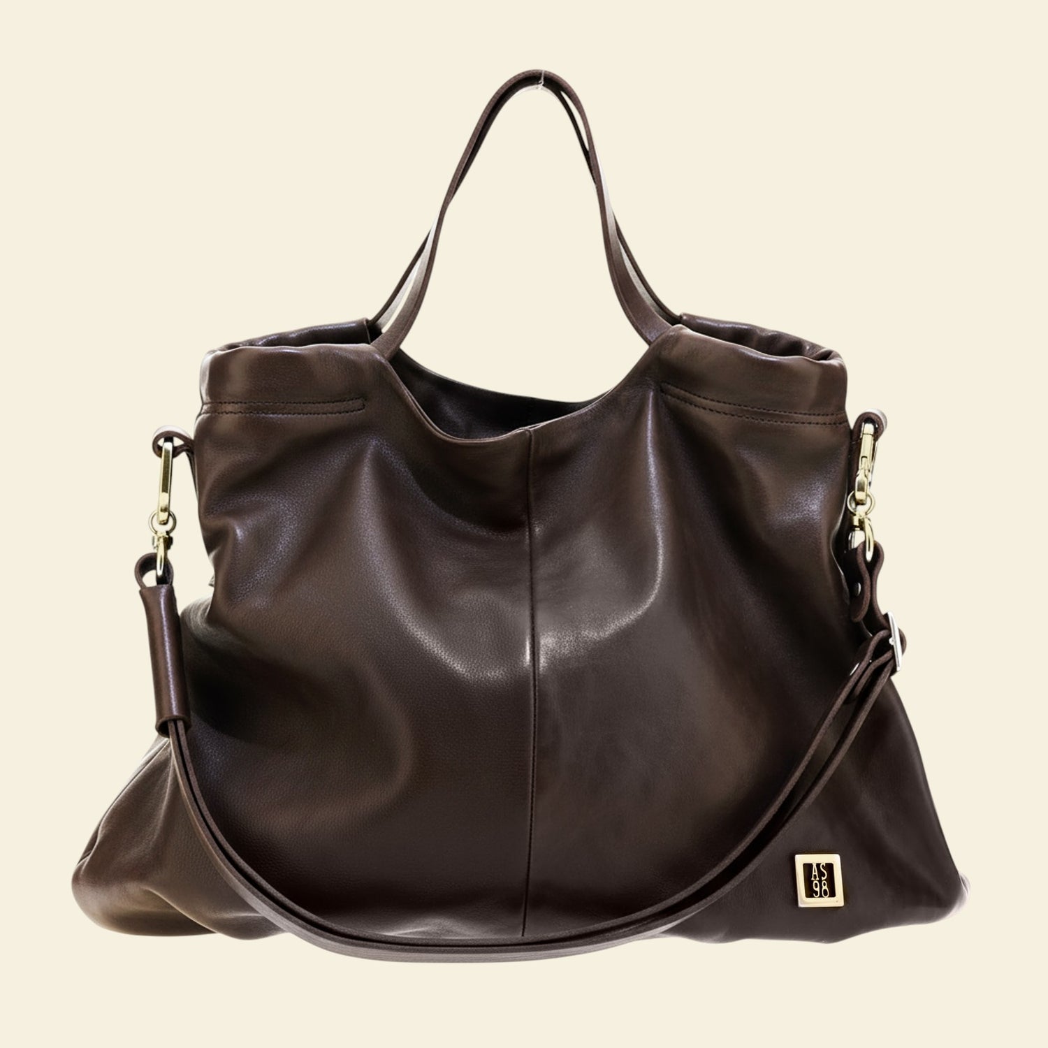 A.S.98 Pamel soft leather tote bag with shoulder strap 