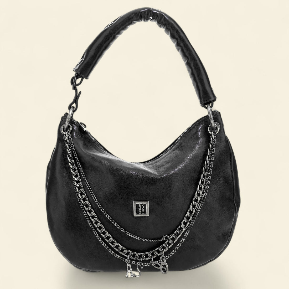 A.S.98 Jones leather shoulder bag with chain detailing Winter 26 