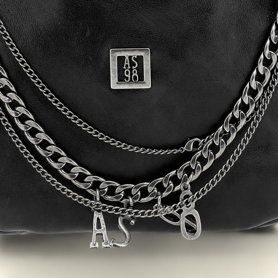 A.S.98 Jones leather shoulder bag with chain detailing Winter 26 