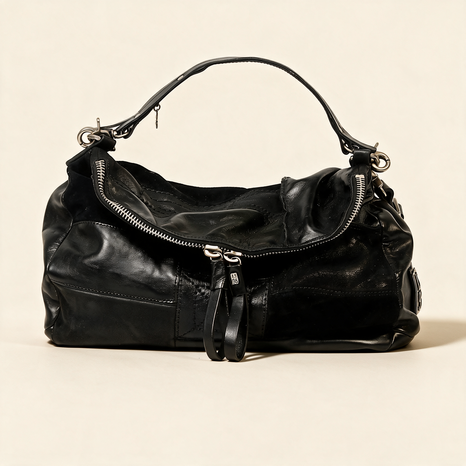 A.S.98 NOEMI Black handbags, pair three-quarter view 