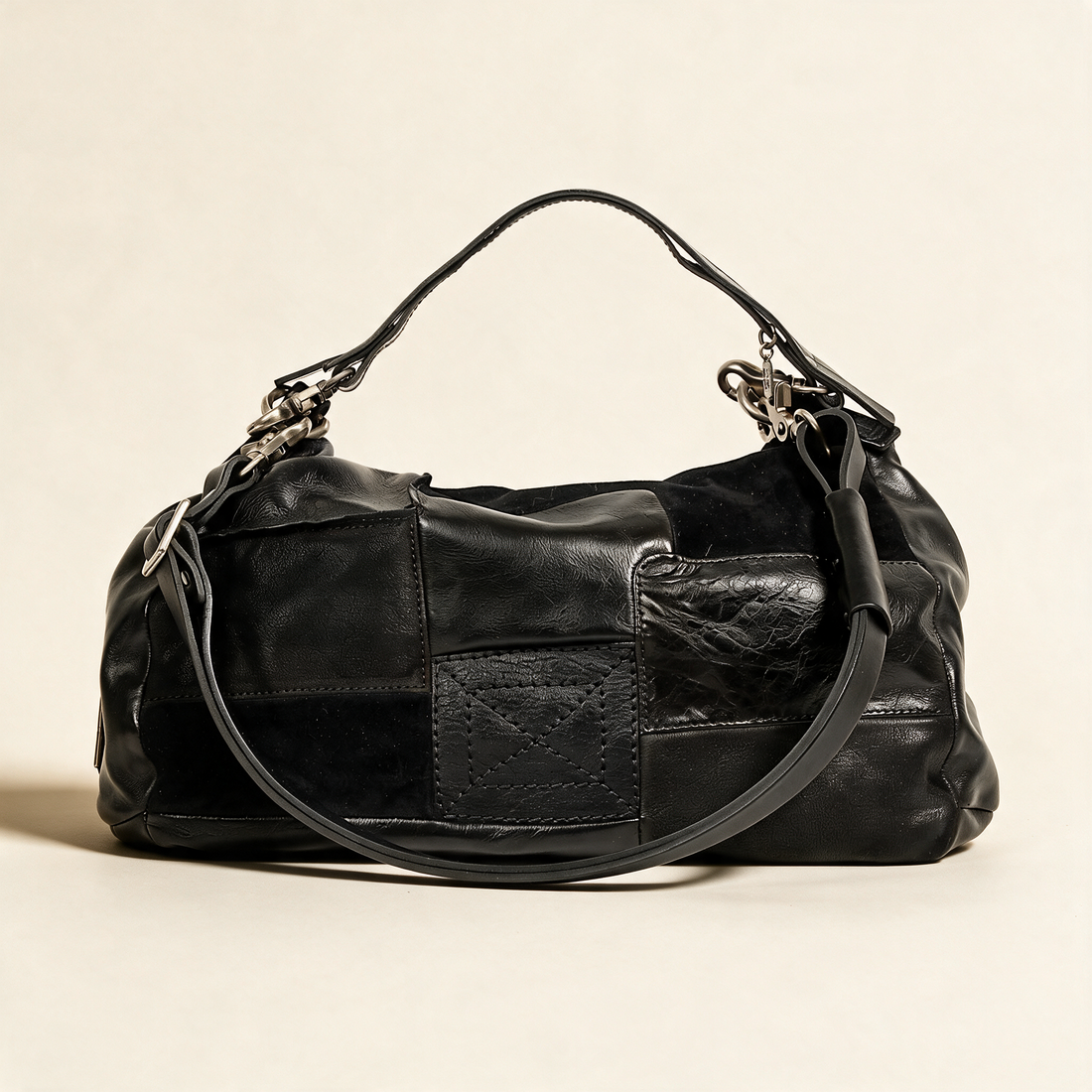 A.S.98 NOEMI Black handbags, single three-quarter view 