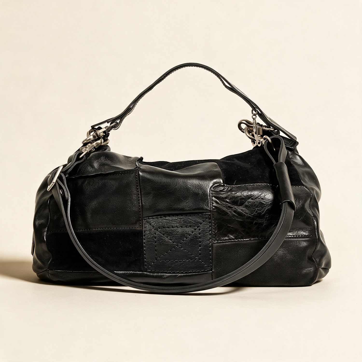 A.S.98 NOEMI Black handbags, single three-quarter view 