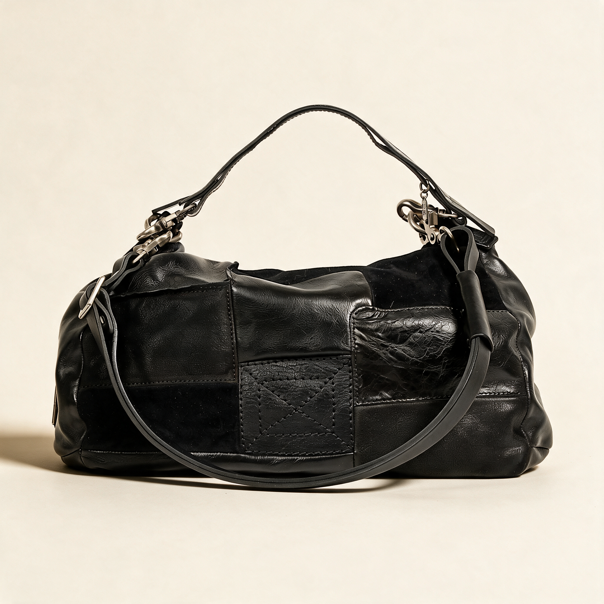 A.S.98 NOEMI Black handbags, single three-quarter view 