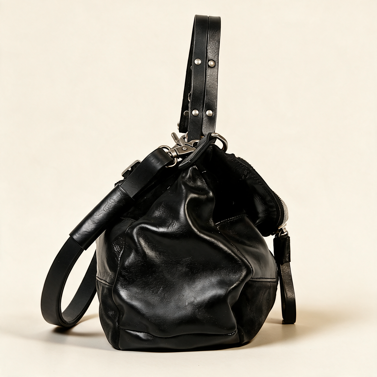 A.S.98 NOEMI Black handbags, alternate side view 