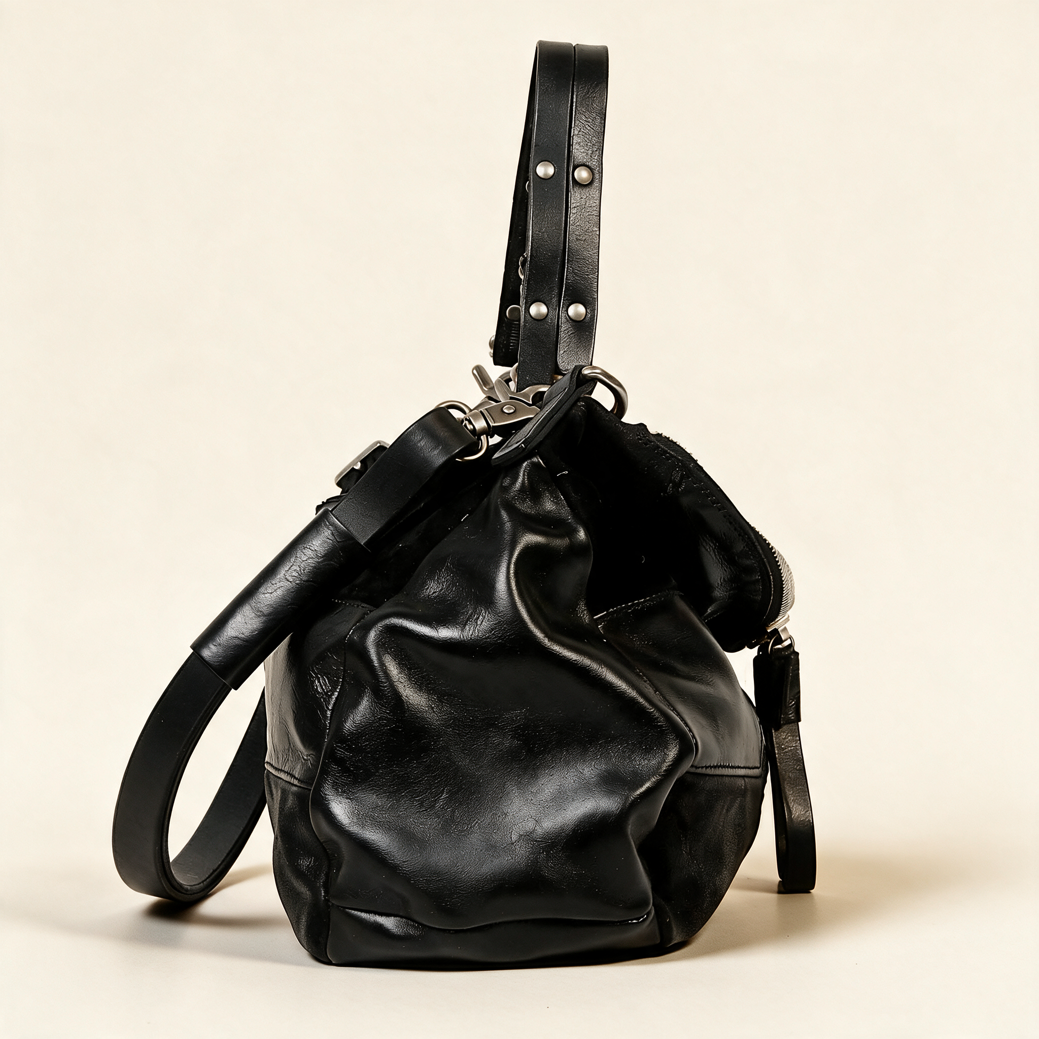 A.S.98 NOEMI Black handbags, alternate side view 