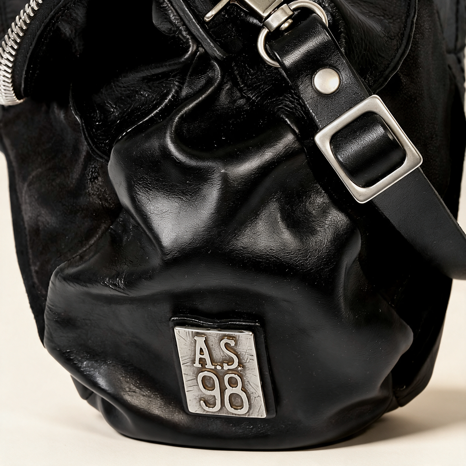 A.S.98 NOEMI Black handbags, front view 