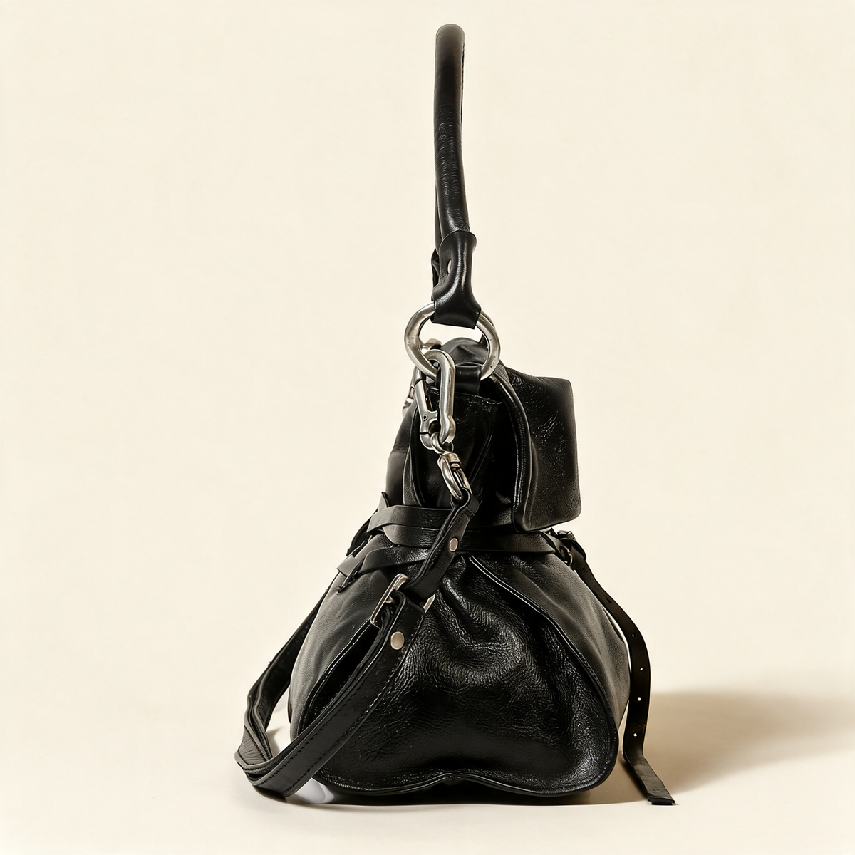 A.S.98 ELLEN Black handbag, view 4 