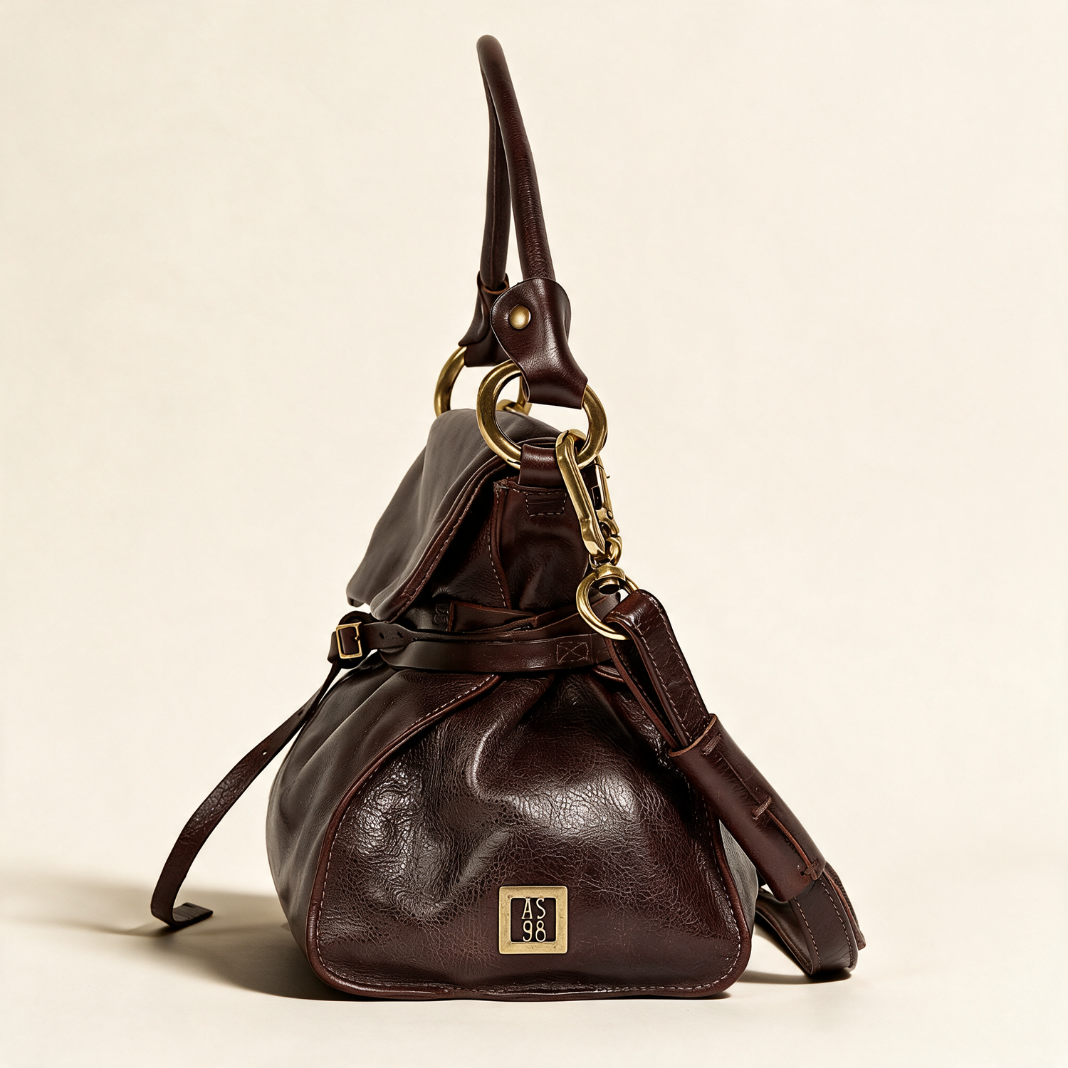A.S.98 ELLEN Ebony handbags, outer side profile 