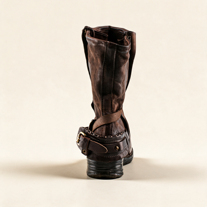 A.S.98 SPENCER Ebony TDM mid-calf biker boot, alternate side view 