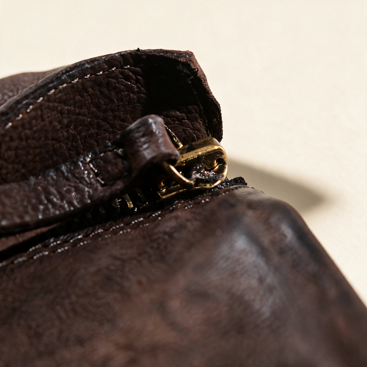 A.S.98 SPENCER Ebony TDM mid-calf biker boot, shaft and heel detail 