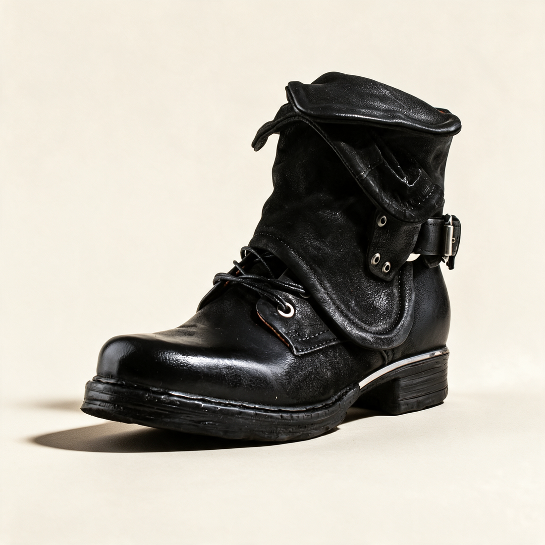 A.S.98 SIMON Black ankle boots, single three-quarter view 